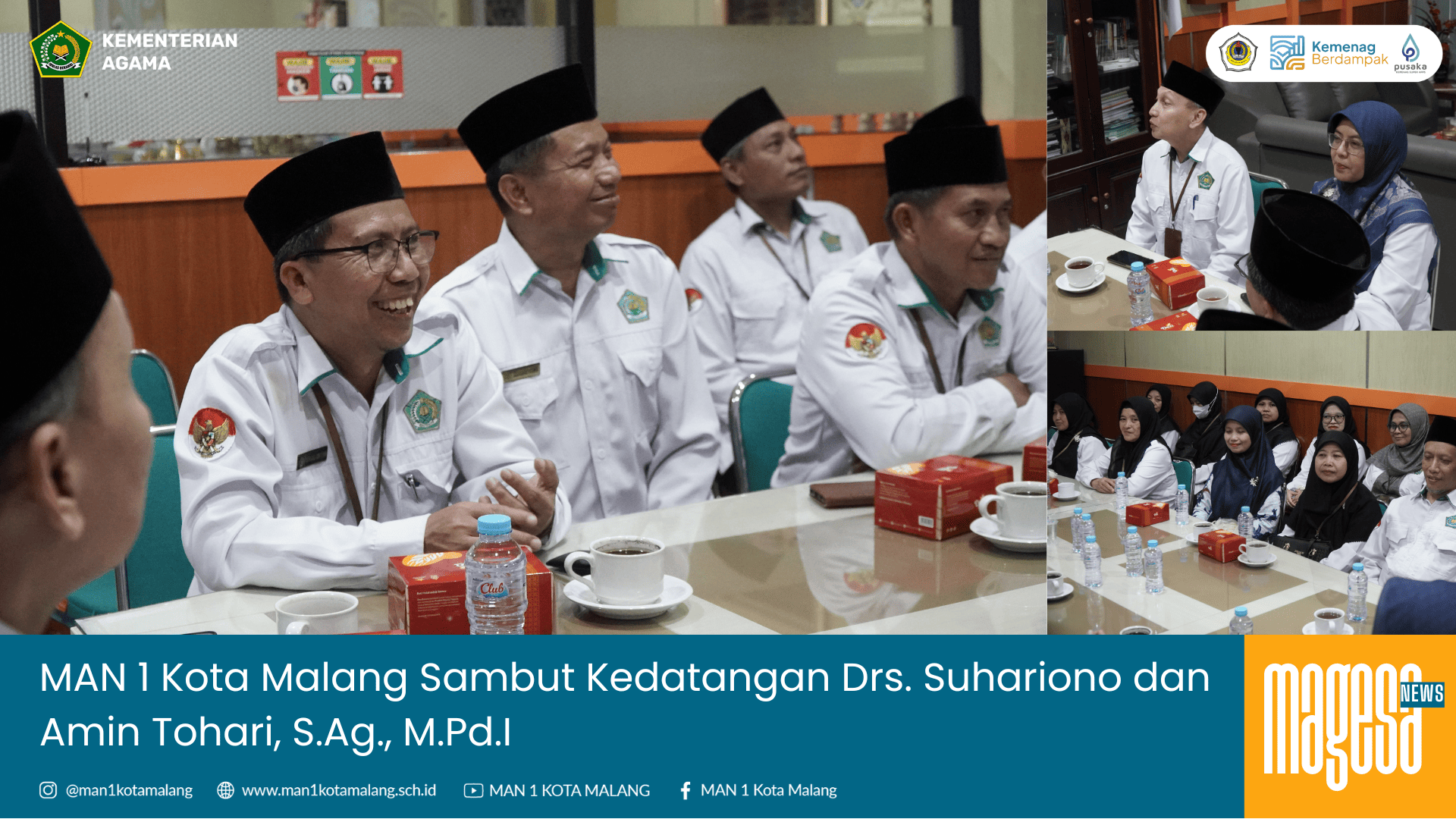 MAN 1 Kota Malang Sambut Kedatangan Drs. Suhariono dan Amin Tohari, S.Ag., M.Pd.I