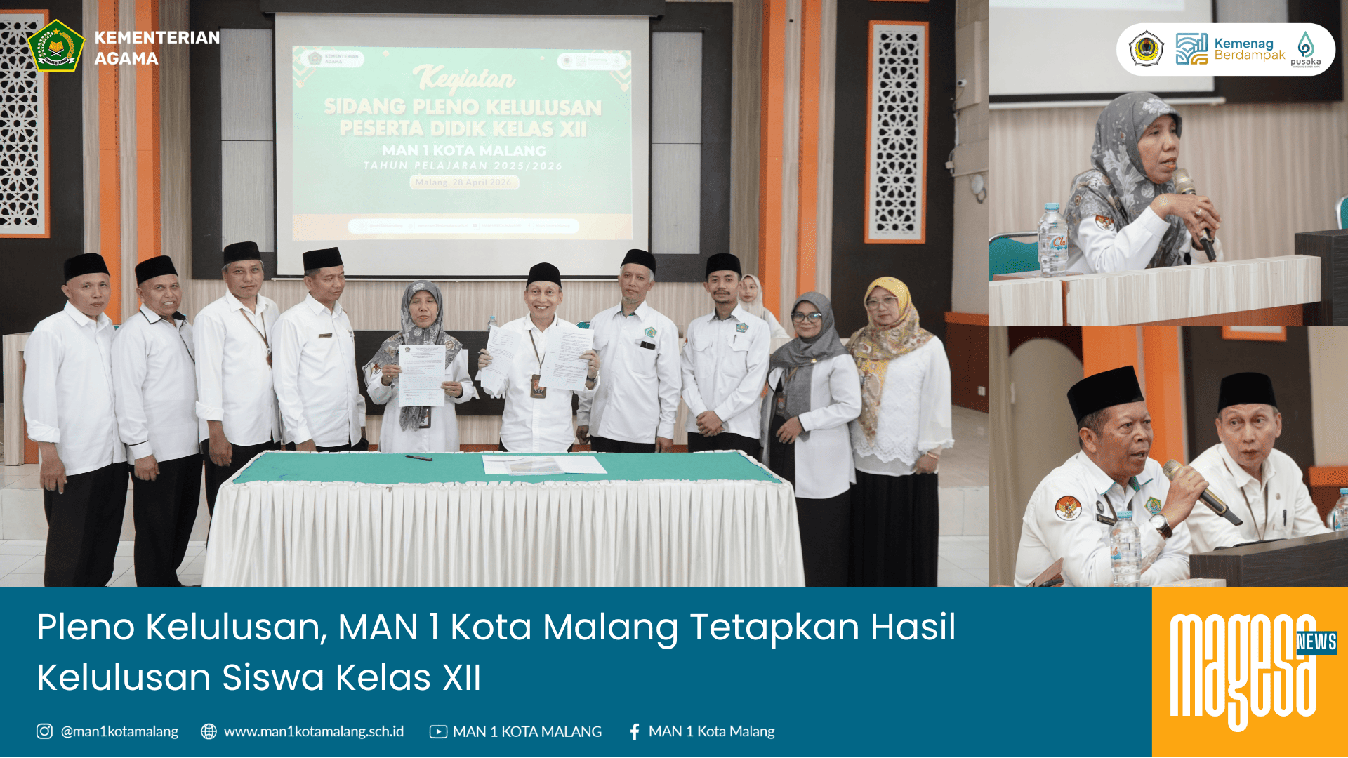 Pleno Kelulusan, MAN 1 Kota Malang Tetapkan Hasil Kelulusan Siswa Kelas XII