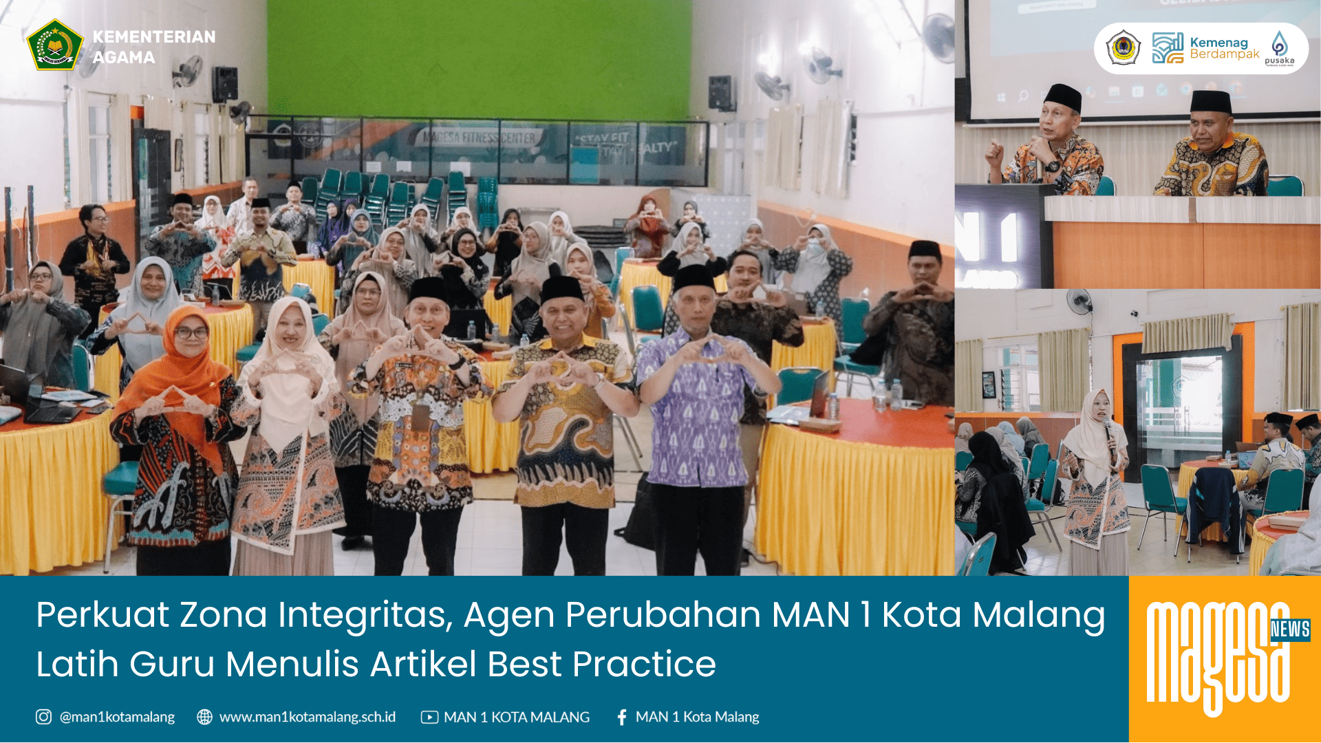 Perkuat Zona Integritas, Agen Perubahan MAN 1 Kota Malang Latih Guru Menulis Artikel Best Practice