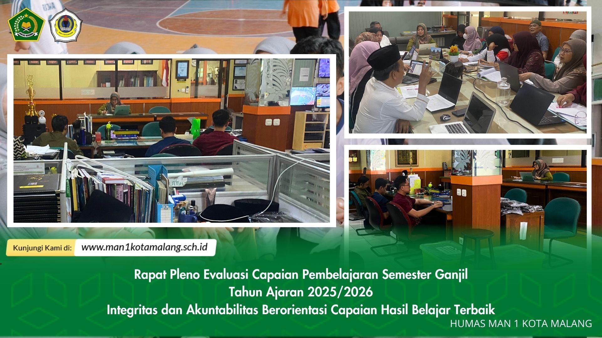 Rapat Pleno Evaluasi Capaian Pembelajaran Perkuat Zona Integritas dan Kesiapan Siswa MAN 1 Kota Malang Menuju Perguruan Tinggi