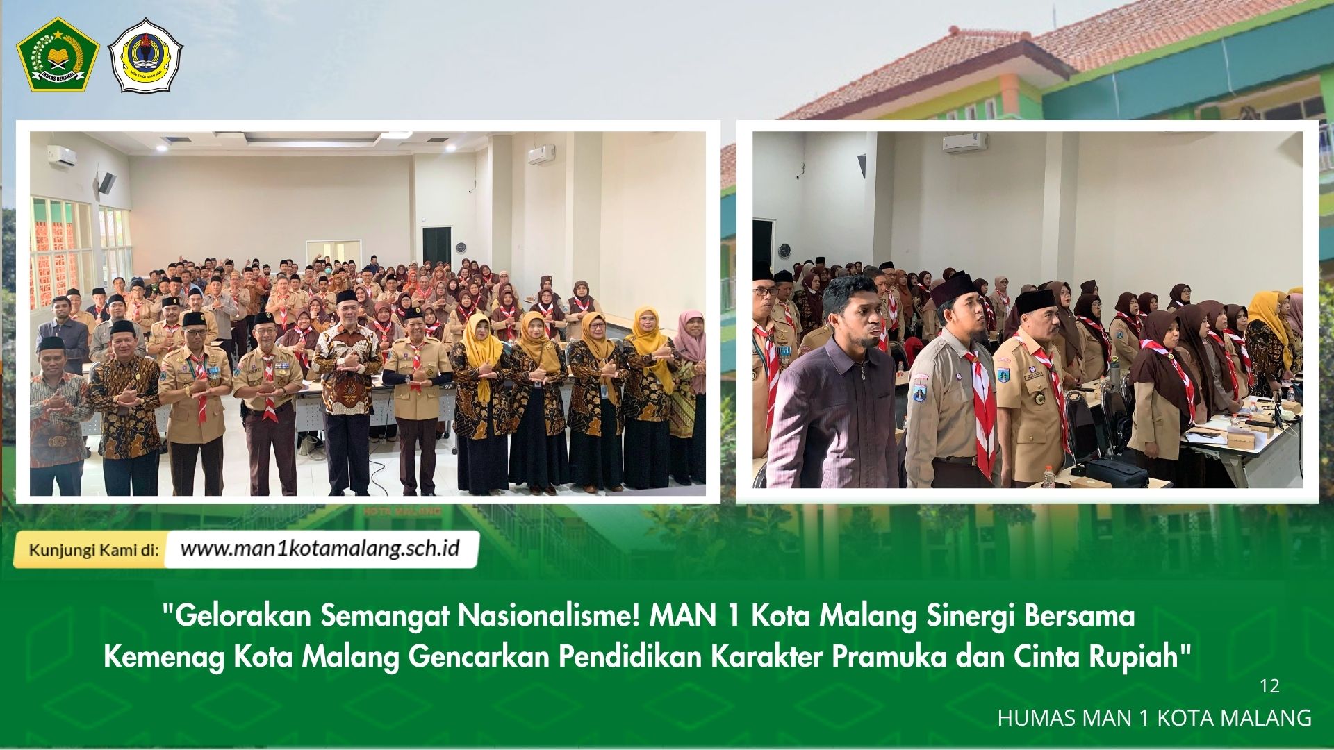“Gelorakan Semangat Nasionalisme! MAN 1 Kota Malang Sinergi Bersama Kemenag Kota Malang Gencarkan Pendidikan Karakter Pramuka dan Cinta Rupiah"