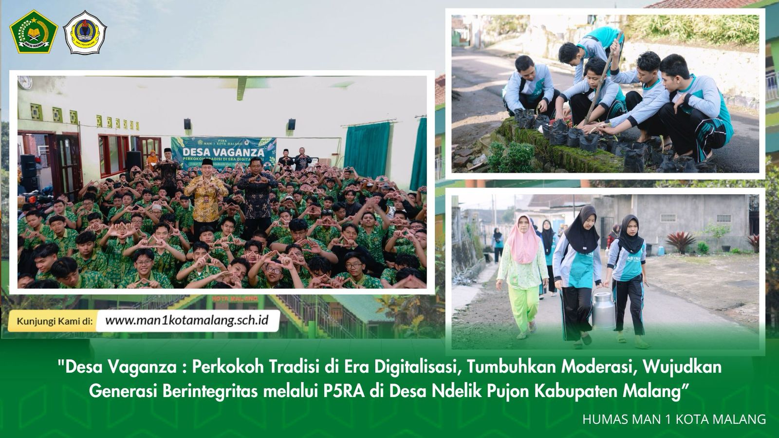 "Desa Vaganza : Perkokoh Tradisi di Era Digitalisasi, Tumbuhkan Moderasi, Wujudkan Generasi Berintegritas melalui P5RA di Desa Ndelik Pujon Kabupaten Malang”